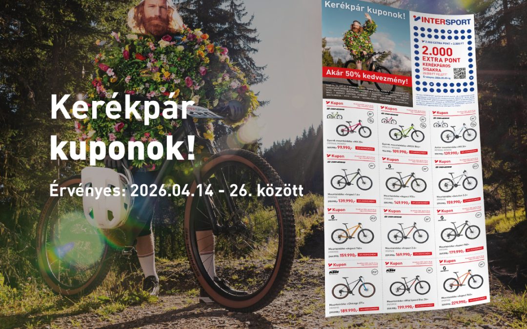 Kerékpár kuponokkal akár 50% kedvezmény az INTERSPORT-ban!